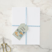 Katten op verjaardagsboeken cadeaulabel (Met Touw)