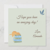 Katten op verjaardagsboeken kaart (Achterkant)