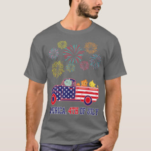 Katten op vrachtwagendansen met Fireworks T-shirt