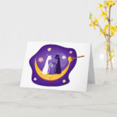 Katten op Wenskaart van Honey Moon Kaart (Gele Bloem)
