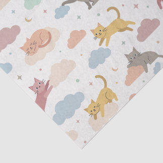Katten op Wolken Schattig Tissuepapier