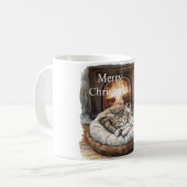 Katten Open Haard Kerstmis Koffiemok (Voorkant links)