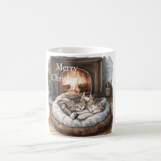 Katten Open Haard Kerstmis Koffiemok (Center)