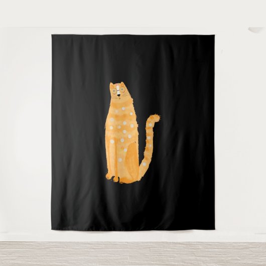 Katten Oranje Wandkleed (Voorkant)