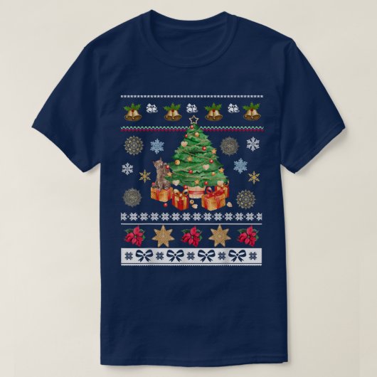 Katten Oreders Happy Kerstmis Feestdagen Ugly Wint T-shirt (Design voorkant)