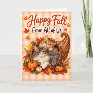 Katten Overvloed Gelukkig Herfst Van Ons Allen Kaart