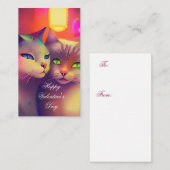 Katten paar kinder valentijn notitiekaartje (Voorkant / Achterkant)