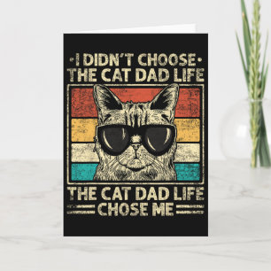 Katten papa T-shirts voor mannen Funny Cat Dad Vad Kaart