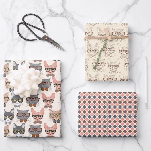 Katten: papierbladen voor onmiddellijke verpakking inpakpapier vel (Voorkant)