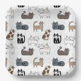 Katten papieren borden, kitty kattenfeestje bordje