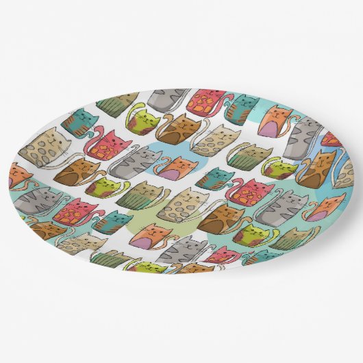 Katten! Papieren Bordje (Gekanteld)