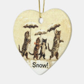  katten paraplu's sneeuw keramisch ornament (Links)