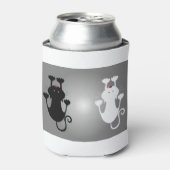 Katten passen de cougars de witte kat toe blikjeskoeler (Blikje Voorkant)