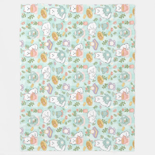 Katten Pastelkleurige High Tea Fleece Deken