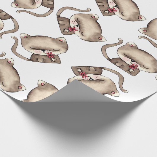 Katten Patroon Cadeaupapier (Hoek)