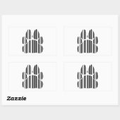 KATTEN PAW BAR CODE Feline Barcode Afdrukpatroon Rechthoekige Sticker (Vel)