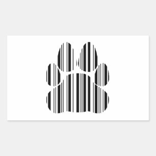 KATTEN PAW BAR CODE Feline Barcode Afdrukpatroon Rechthoekige Sticker