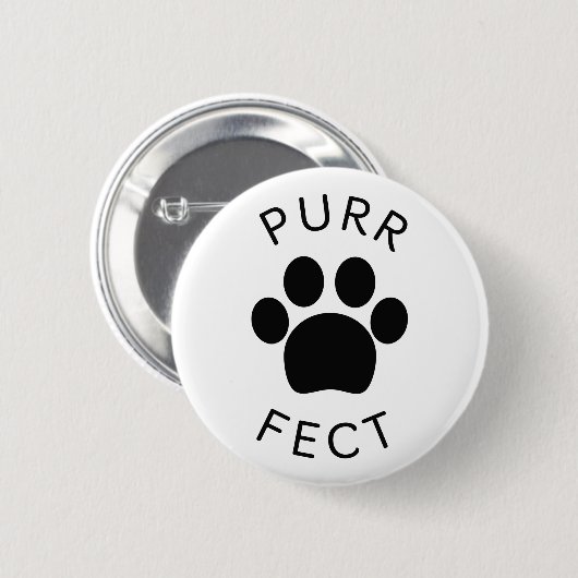 Katten Perfect Spin Pootafdruk Ronde Button 5,7 Cm (Voorkant /achterkant)