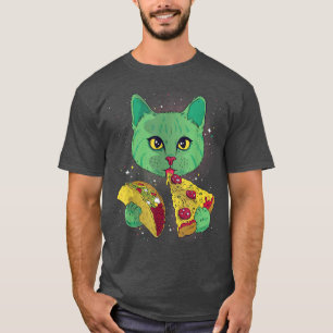 Katten Pizza Wilde Astronaut - Astral Cosmic Desig T-shirt