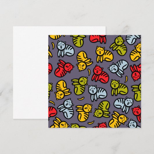 Katten plus bananen bedankkaart (Voorkant / Achterkant)