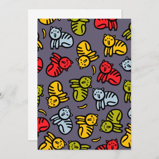 Katten plus bananen bedankkaart (Voorkant / Achterkant)