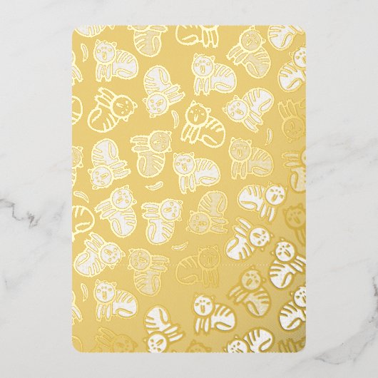 Katten plus bananen folie uitnodiging (Voorkant)