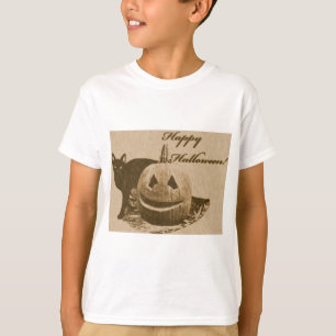 Katten & Pompoen Gelukkig Halloween T-Shirt