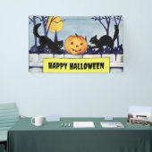   Katten Pompoen Halloween Spandoek (Beurs)
