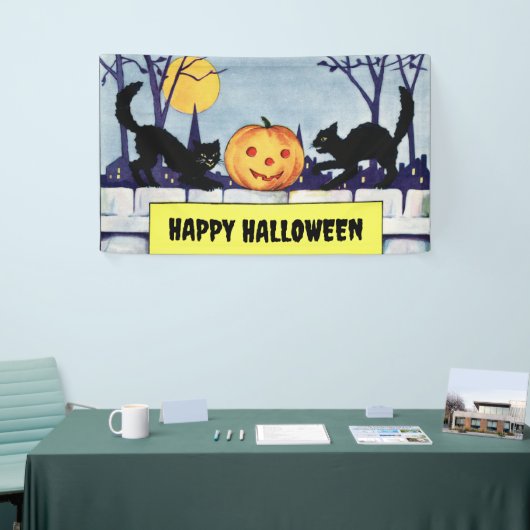   Katten Pompoen Halloween Spandoek (Beurs)