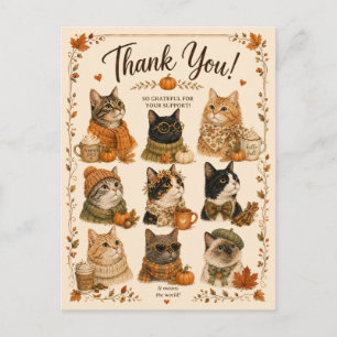 Katten Pompoenen Gezellig dier Briefkaart