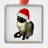 Katten poten, Siamese kerstsieraden Metalen Ornament (Voorkant)