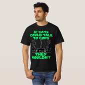 Katten praten met agenten t-shirt (Voorkant volledig)