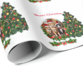 Katten Prettig Kerstfeest Cadeaupapier (Rol Hoek)