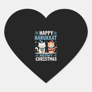 Katten Prettig kerstfeest Gelukkig Hanukkah Joods  Hart Sticker