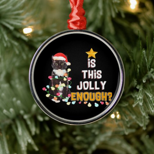 Katten Prettig Kerstfeest Metalen Ornament (Boom)
