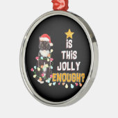 Katten Prettig Kerstfeest Metalen Ornament (Links)