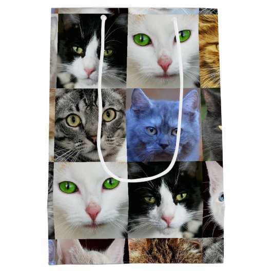 Katten Print Papier Gift Bags Medium Cadeauzakje (Achterkant)