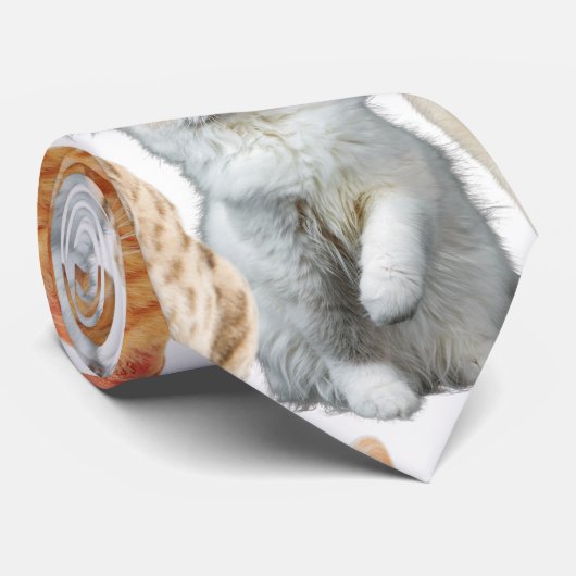 Katten print patroon 01x4 stropdas (Opgerold)