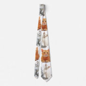 Katten print patroon 01x4 stropdas (Achterkant)