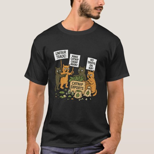 Katten protesteren tegen tarieven Grappige sarcast T-shirt (Voorkant)