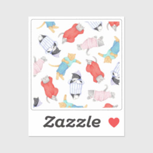 KATTEN PYJAMA 2x2 Vinyl Sticker