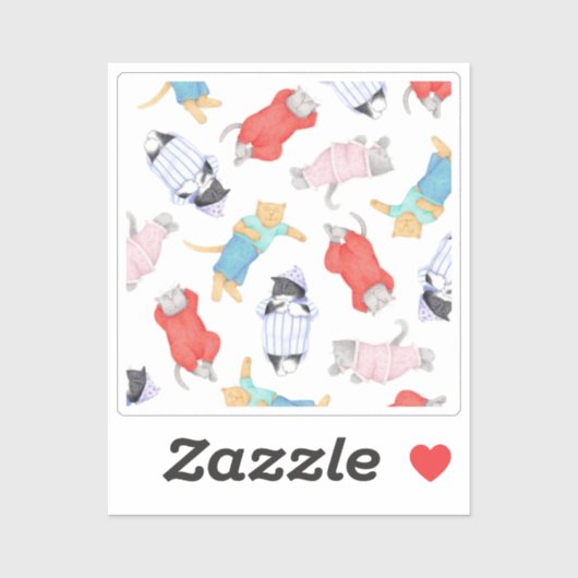 KATTEN PYJAMA 2x2 Vinyl Sticker (Vel)