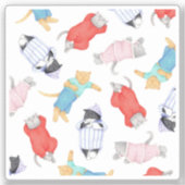 KATTEN PYJAMA 2x2 Vinyl Sticker (Voorkant)