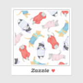 KATTEN PYJAMA 4x4 Vinyl Sticker (Vel)