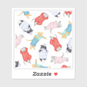 KATTEN PYJAMA 4x4 Vinyl Sticker