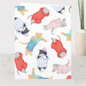 KATTEN PYJAMA Grote Verjaardag Kaart (Achterkant)