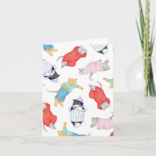 KATTEN PYJAMA Note Kaart