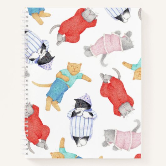 KATTEN PYJAMAS 8.5 "x11" spiraal Notitieboek (Voorkant)