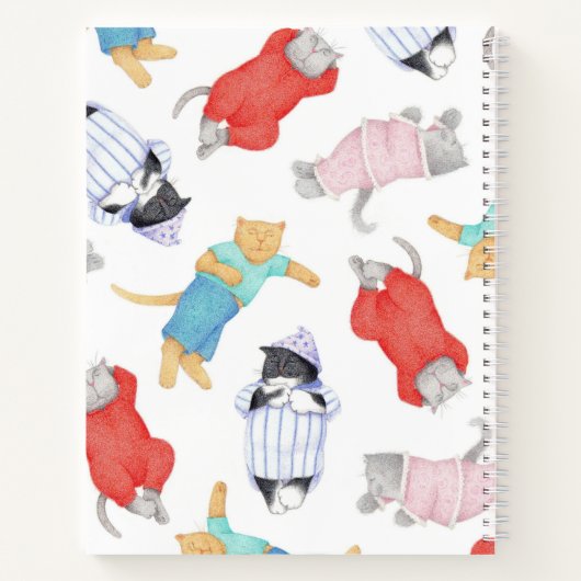 KATTEN PYJAMAS 8.5 "x11" spiraal Notitieboek (Achterkant)