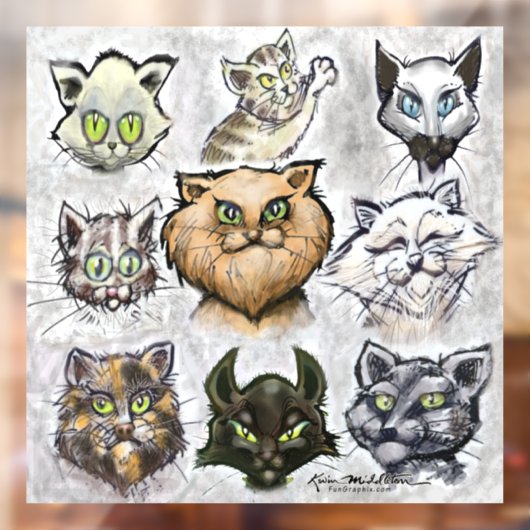 Katten Raamsticker (Vel 2)